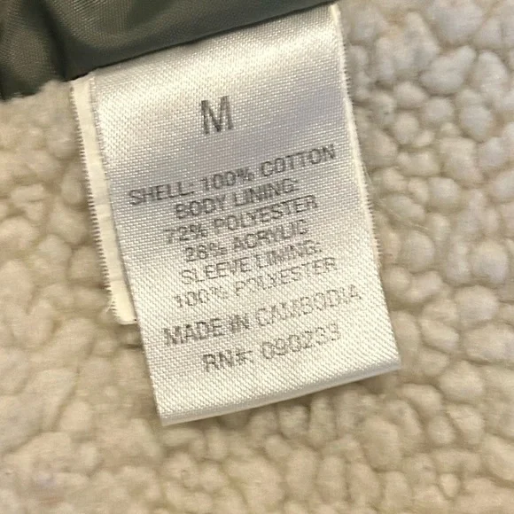 Kirra Field Jacket Womens Med Army Green Sherpa Fleece Lined Canvas Utility Moto - Picture 9 of 13